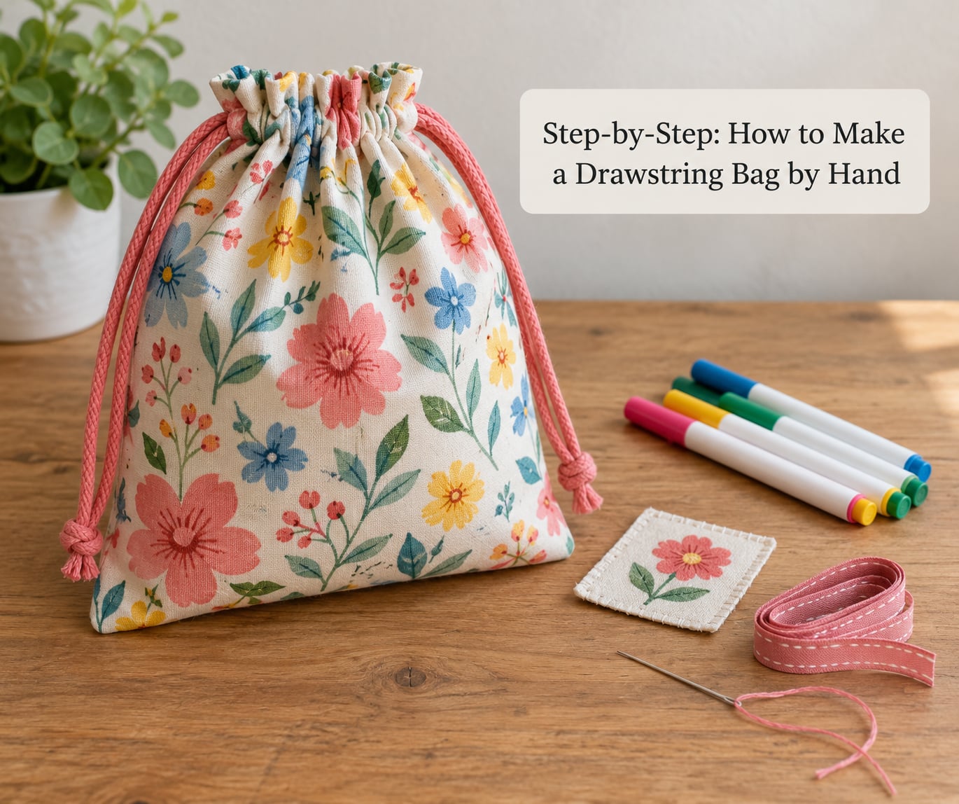 Step-by-Step: How to Make a Drawstring Bag by Hand