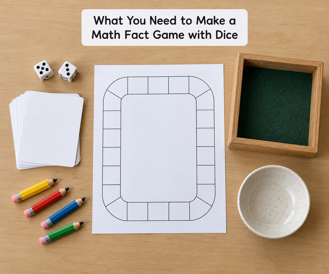 What You Need to Make a Math Fact Game with Dice