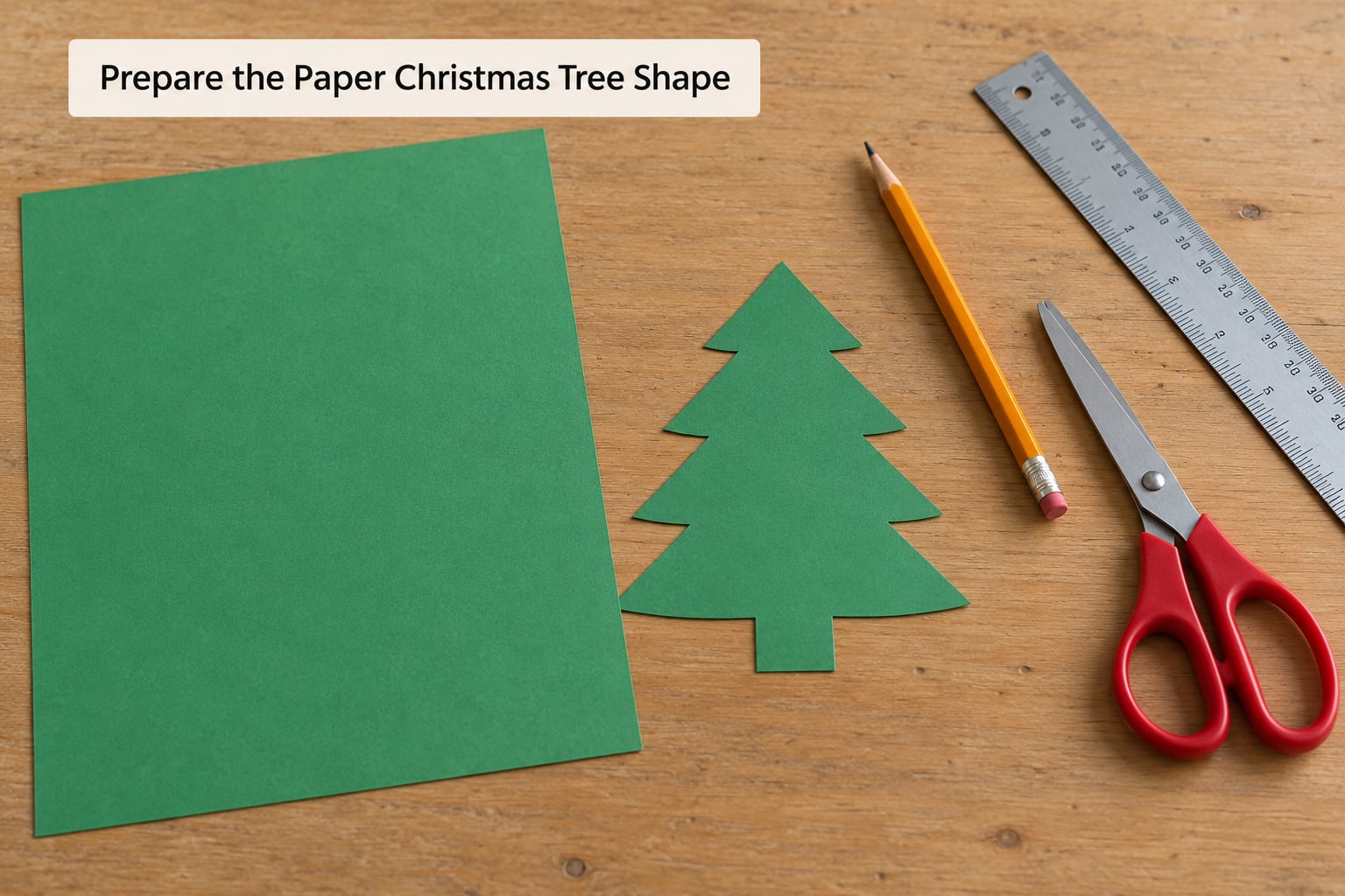 Prepare the Paper Christmas Tree Shape