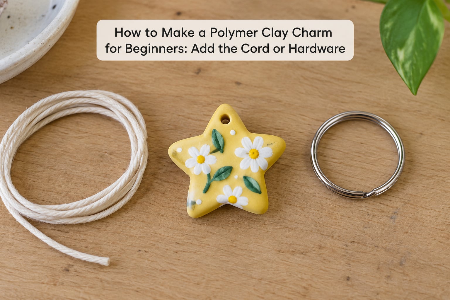 How to Make a Polymer Clay Charm for Beginners: Add the Cord or Hardware