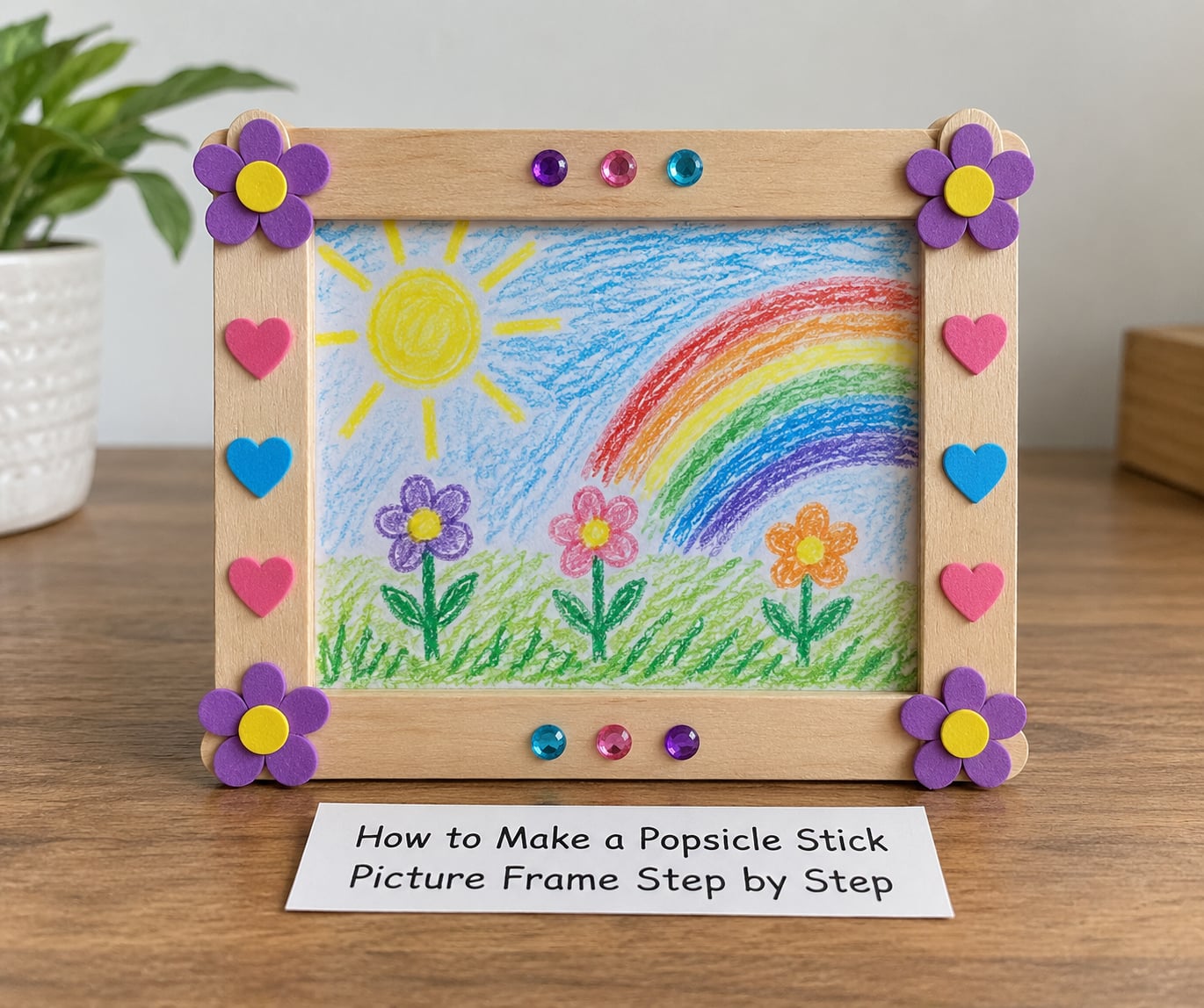 How to Make a Popsicle Stick Picture Frame Step by Step
