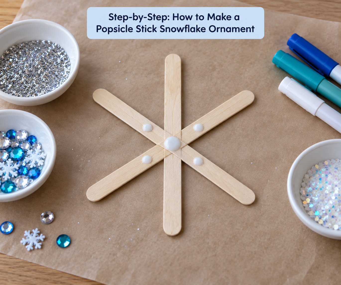 Step-by-Step: How to Make a Popsicle Stick Snowflake Ornament