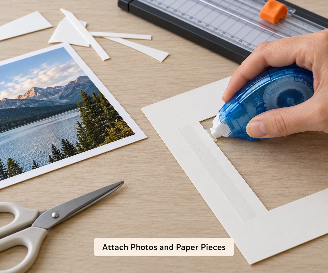 Attach Photos and Paper Pieces