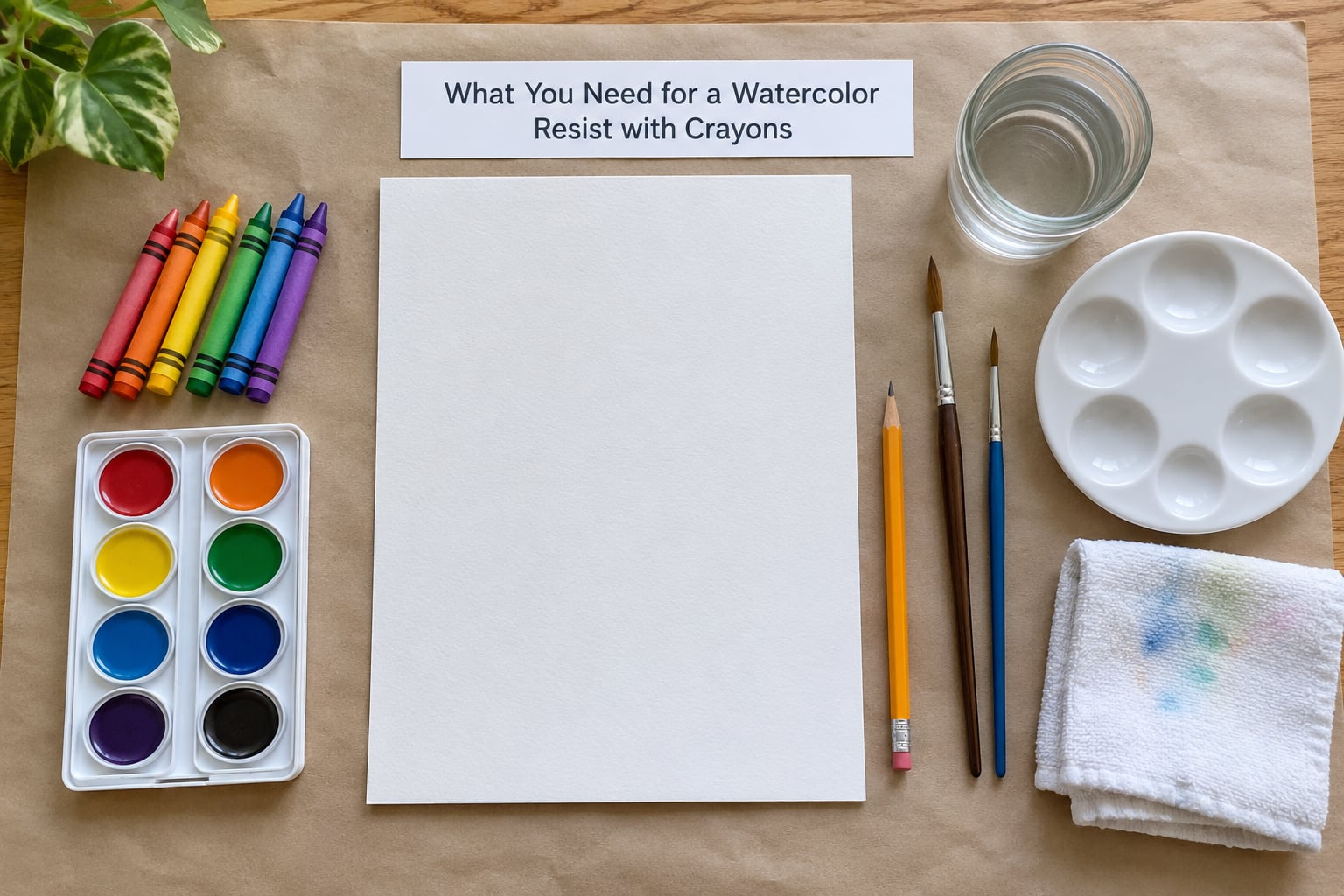What You Need for a Watercolor Resist with Crayons