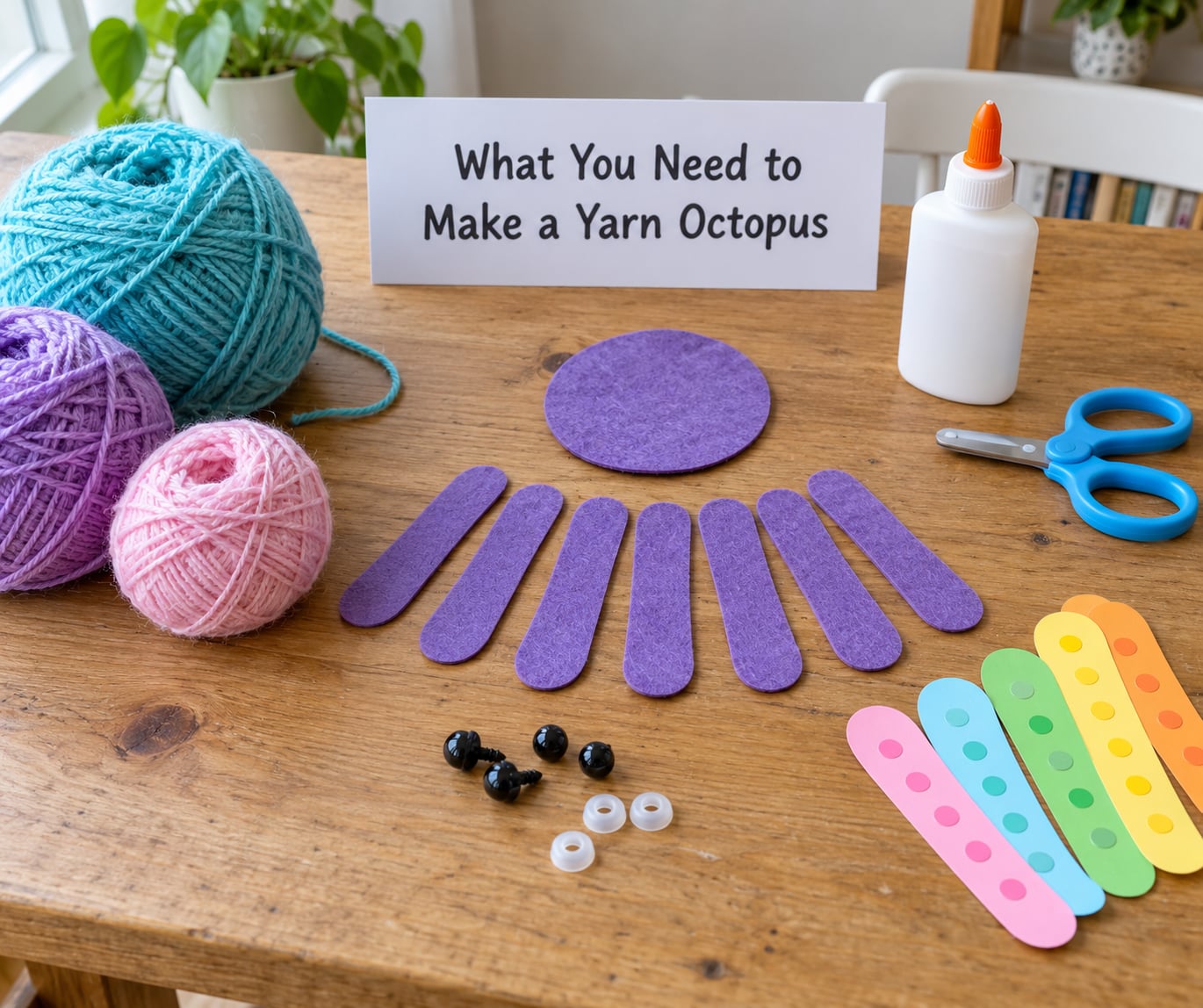What You Need to Make a Yarn Octopus
