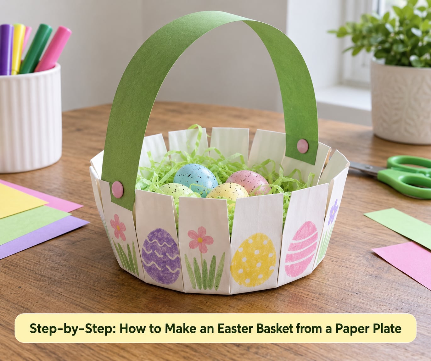 Step-by-Step: How to Make an Easter Basket from a Paper Plate