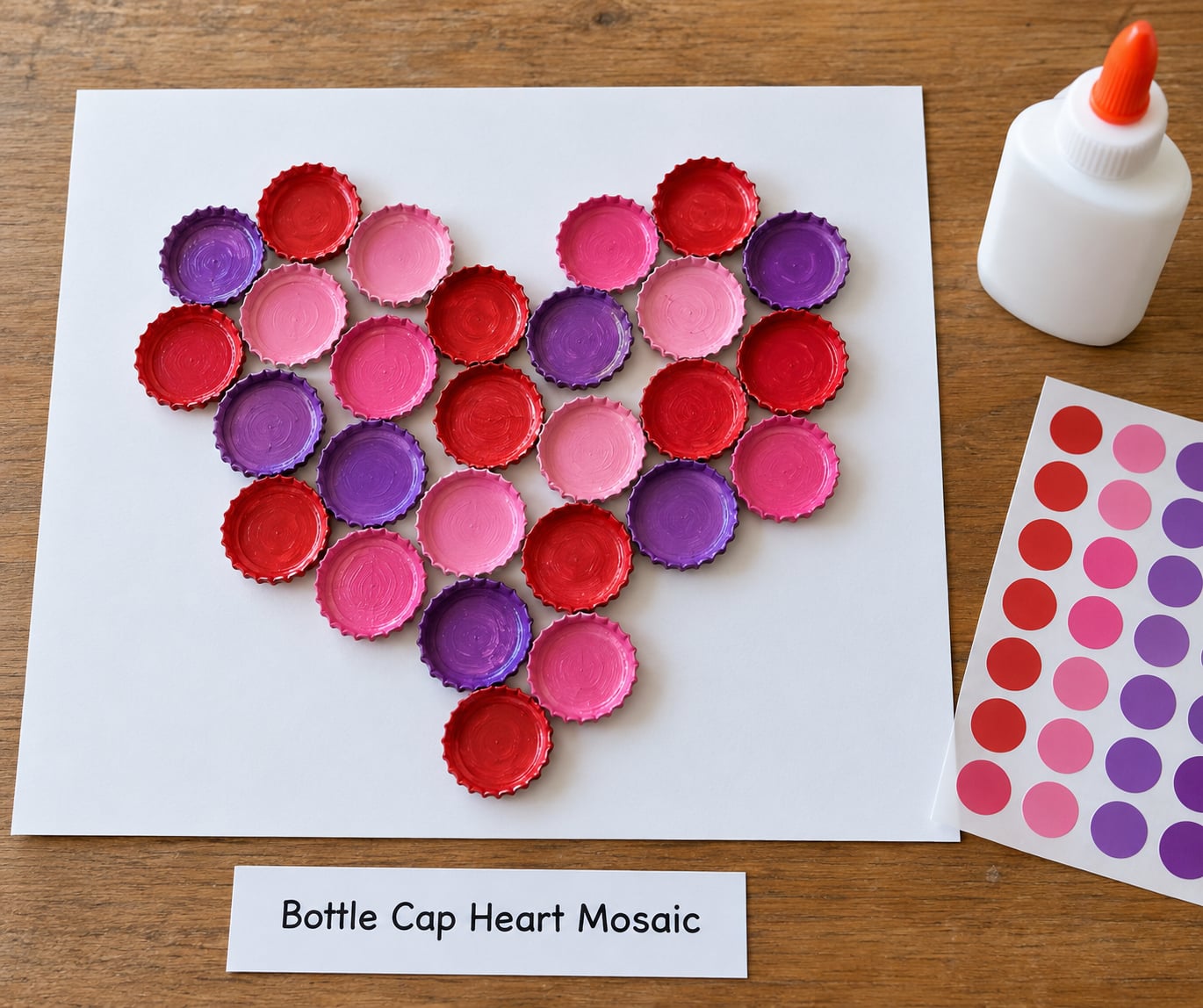 Bottle Cap Heart Mosaic