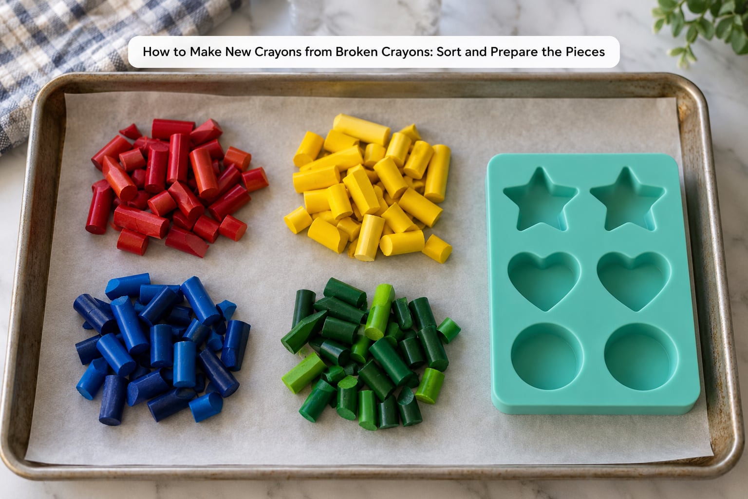 How to Make New Crayons from Broken Crayons: Sort and Prepare the Pieces