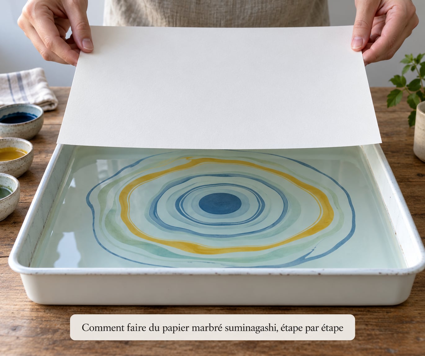Comment faire du papier marbré suminagashi, étape par étape
