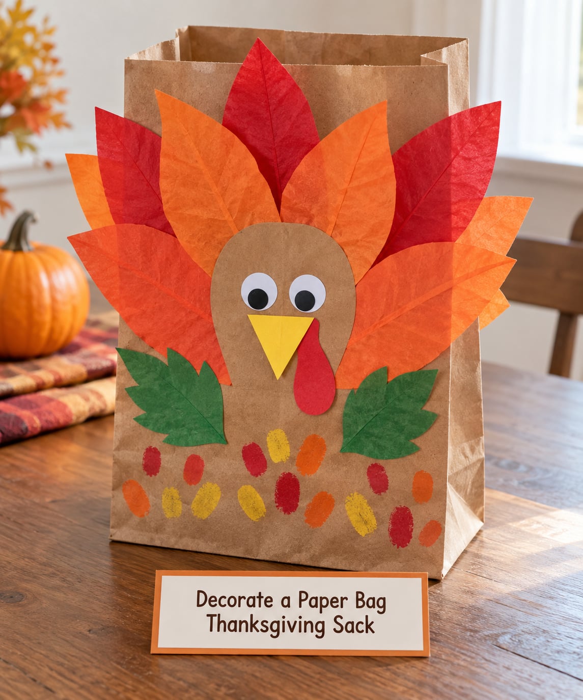 Decorate a Paper Bag Thanksgiving Sack