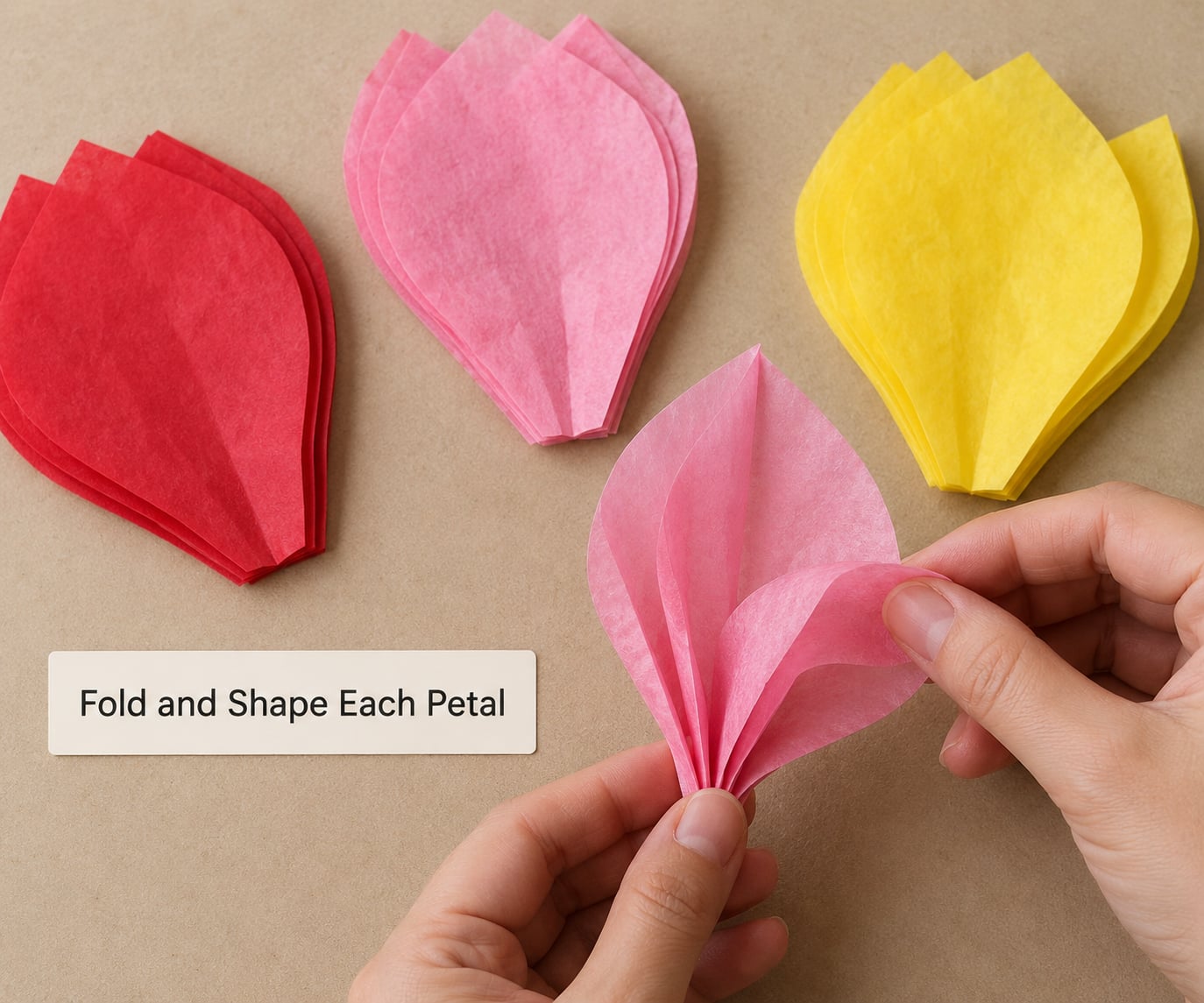 Fold and Shape Each Petal