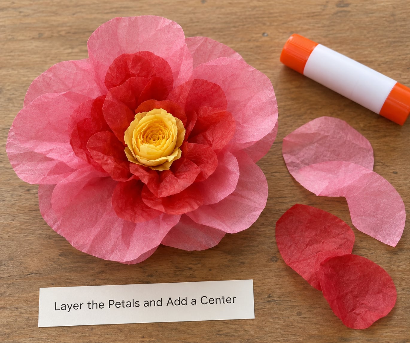 Layer the Petals and Add a Center