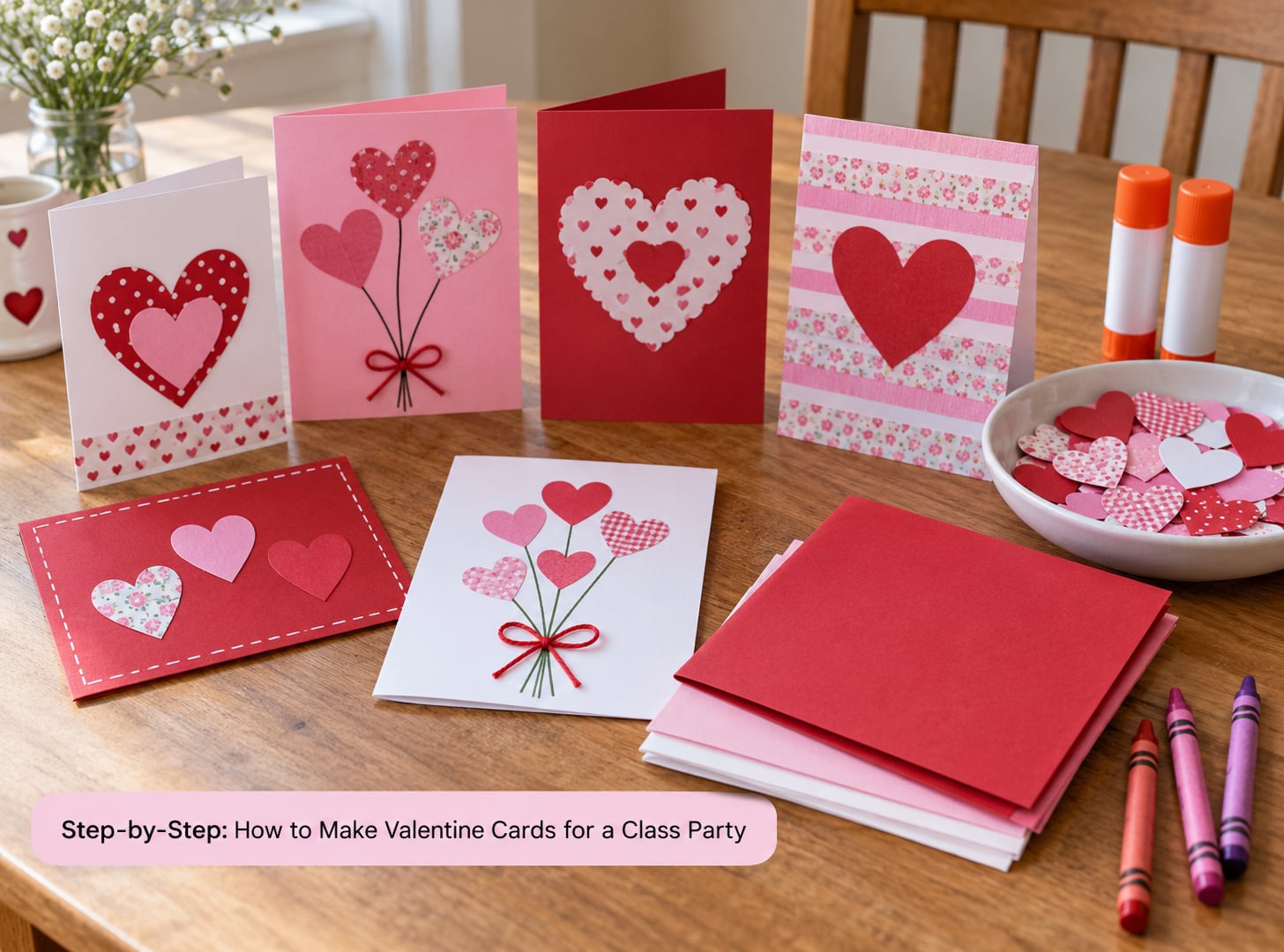 Step-by-Step: How to Make Valentine Cards for a Class Party