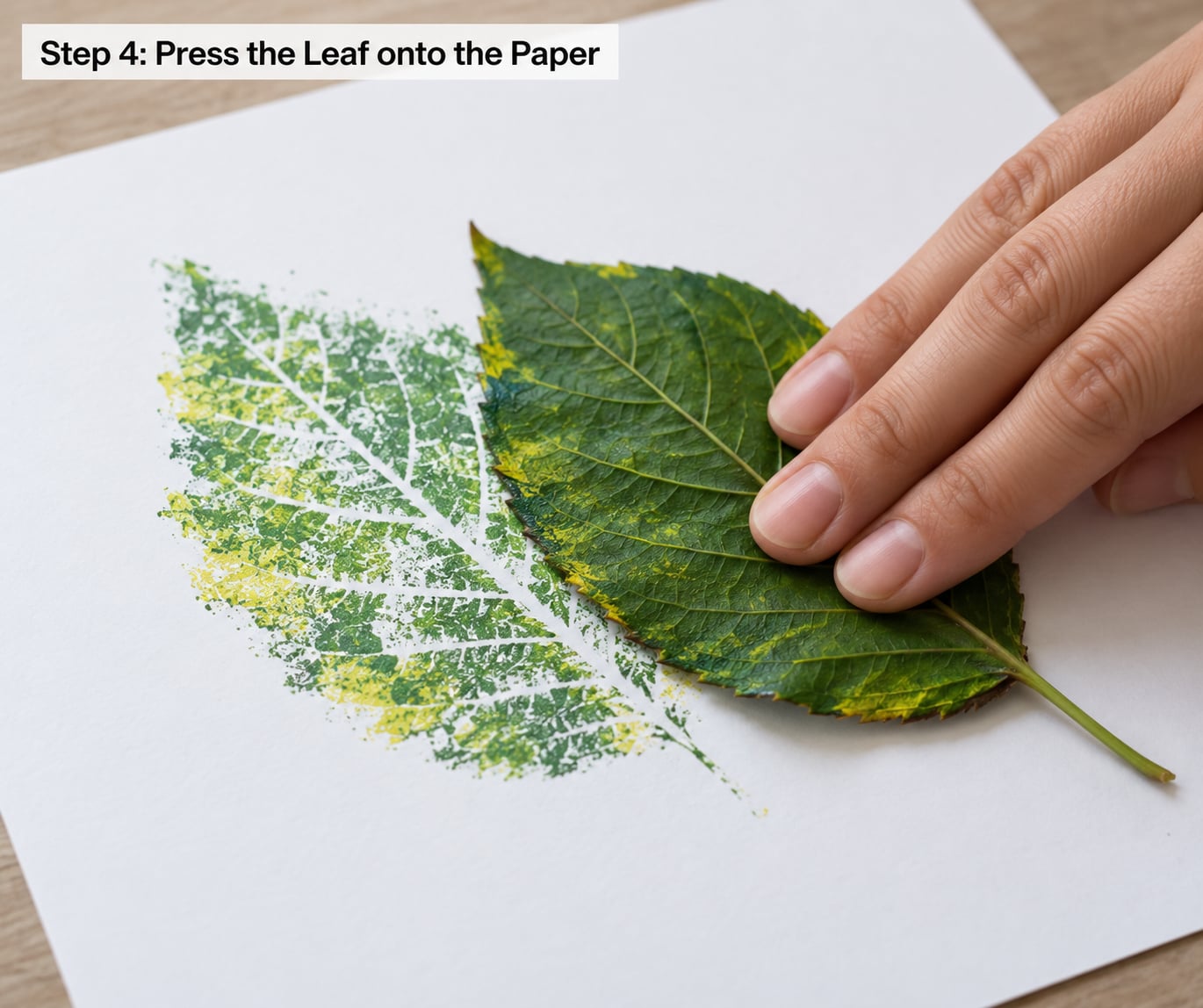 Step 4: Press the Leaf onto the Paper